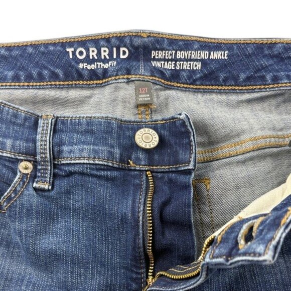 Torrid Perfect Boyfriend Ankle Jeans Vintage Stretch Blue Women’s Size 12 - Picture 8 of 8